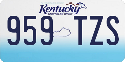 KY license plate 959TZS
