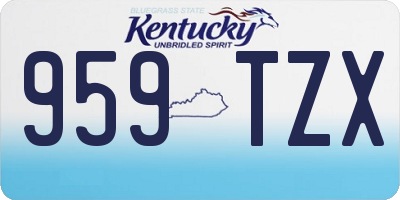 KY license plate 959TZX