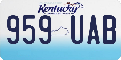 KY license plate 959UAB