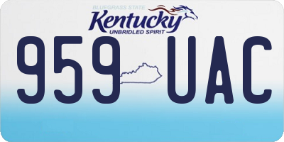 KY license plate 959UAC