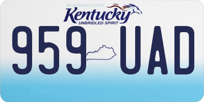 KY license plate 959UAD