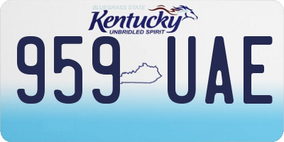 KY license plate 959UAE