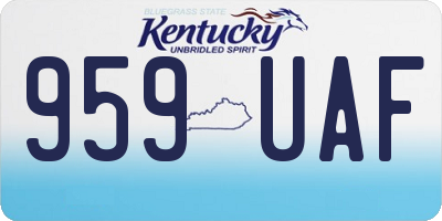 KY license plate 959UAF