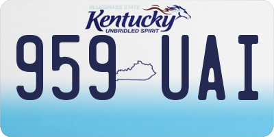 KY license plate 959UAI