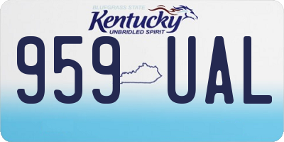 KY license plate 959UAL