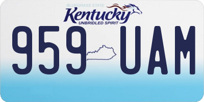 KY license plate 959UAM