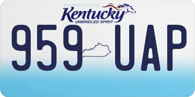 KY license plate 959UAP