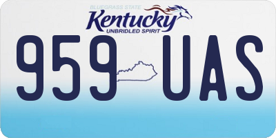KY license plate 959UAS