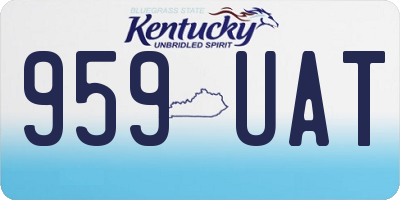 KY license plate 959UAT