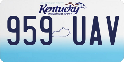 KY license plate 959UAV