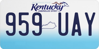 KY license plate 959UAY