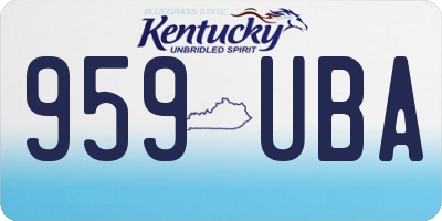 KY license plate 959UBA