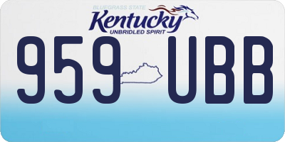 KY license plate 959UBB