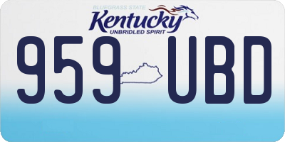 KY license plate 959UBD