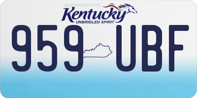 KY license plate 959UBF