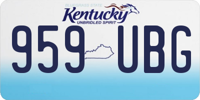 KY license plate 959UBG