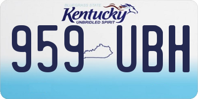 KY license plate 959UBH