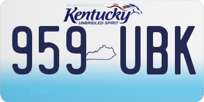 KY license plate 959UBK