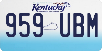 KY license plate 959UBM
