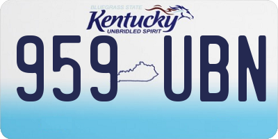 KY license plate 959UBN