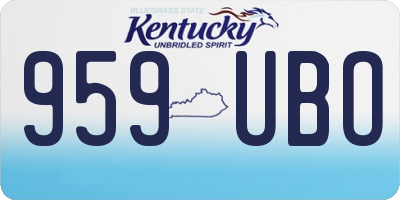 KY license plate 959UBO