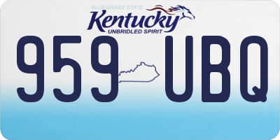 KY license plate 959UBQ