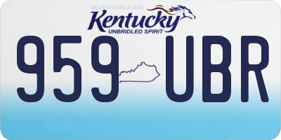 KY license plate 959UBR