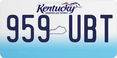KY license plate 959UBT
