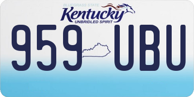 KY license plate 959UBU