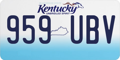 KY license plate 959UBV