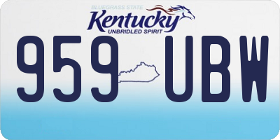 KY license plate 959UBW