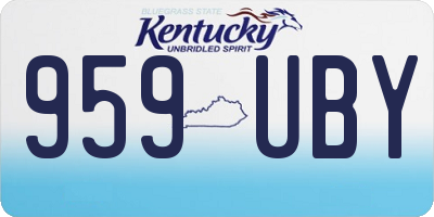 KY license plate 959UBY