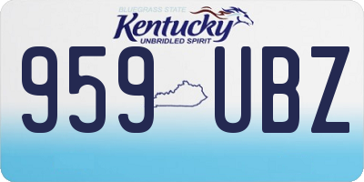 KY license plate 959UBZ
