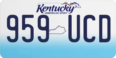 KY license plate 959UCD