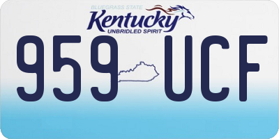 KY license plate 959UCF