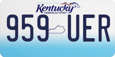 KY license plate 959UER