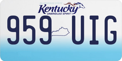 KY license plate 959UIG