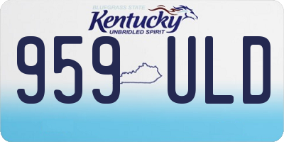 KY license plate 959ULD
