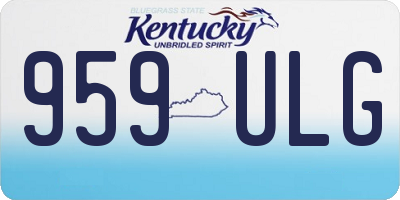 KY license plate 959ULG