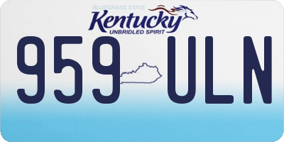 KY license plate 959ULN