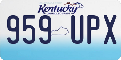 KY license plate 959UPX