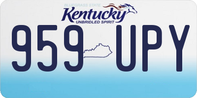 KY license plate 959UPY