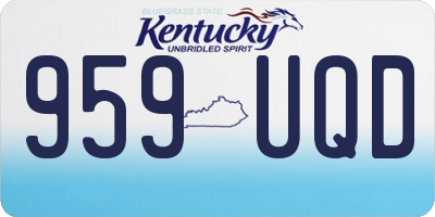 KY license plate 959UQD