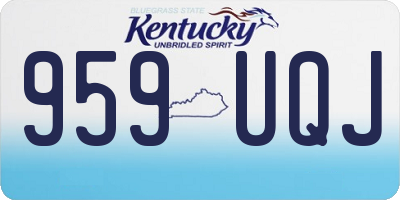 KY license plate 959UQJ