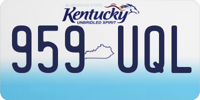 KY license plate 959UQL