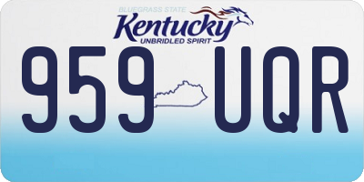 KY license plate 959UQR