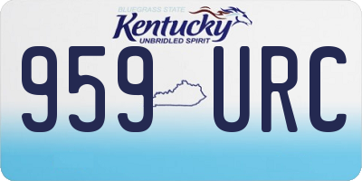 KY license plate 959URC