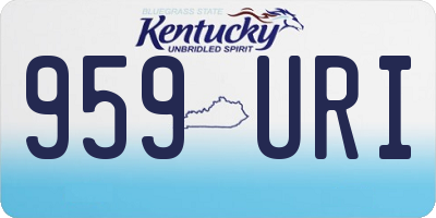 KY license plate 959URI