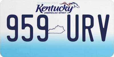 KY license plate 959URV