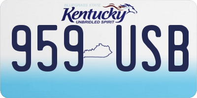KY license plate 959USB